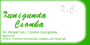 kunigunda csonka business card